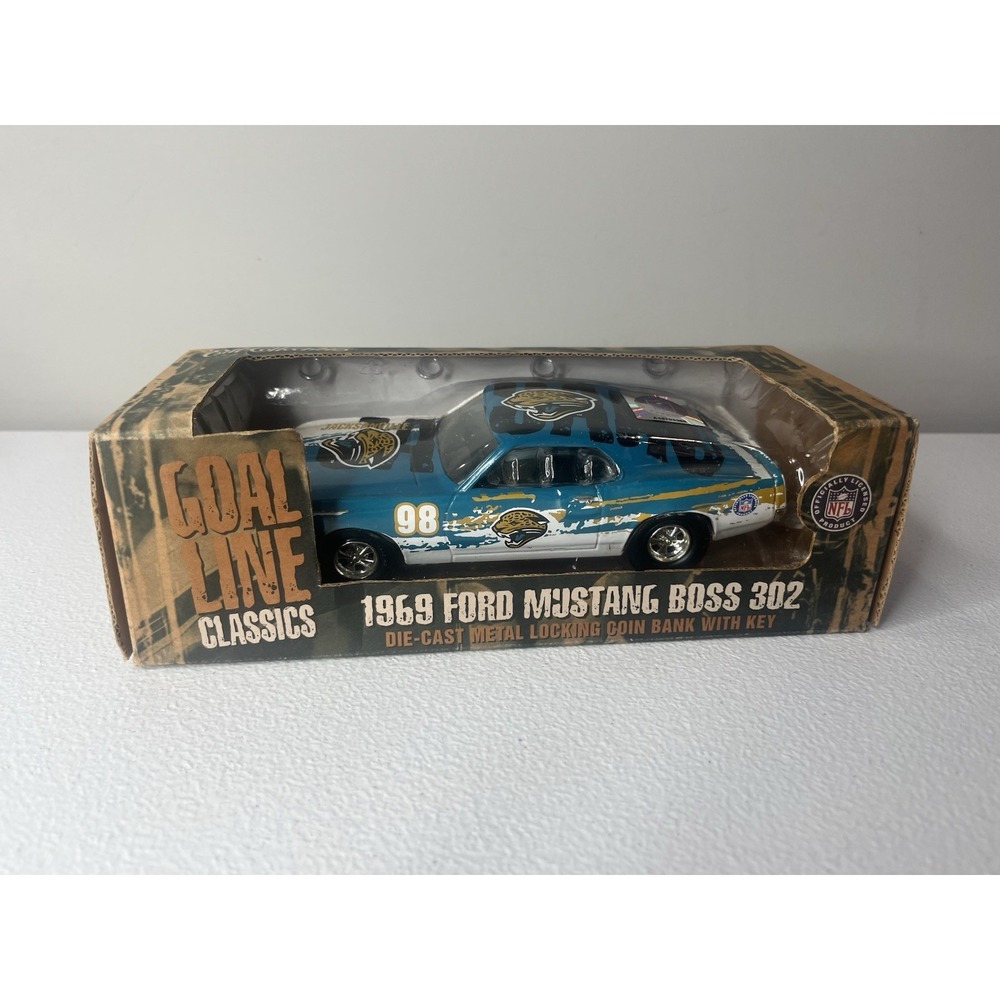 Jacksonville Jaguars Goal Line Classics 1969 Ford Mustang‎ In Box Coin Bank Car